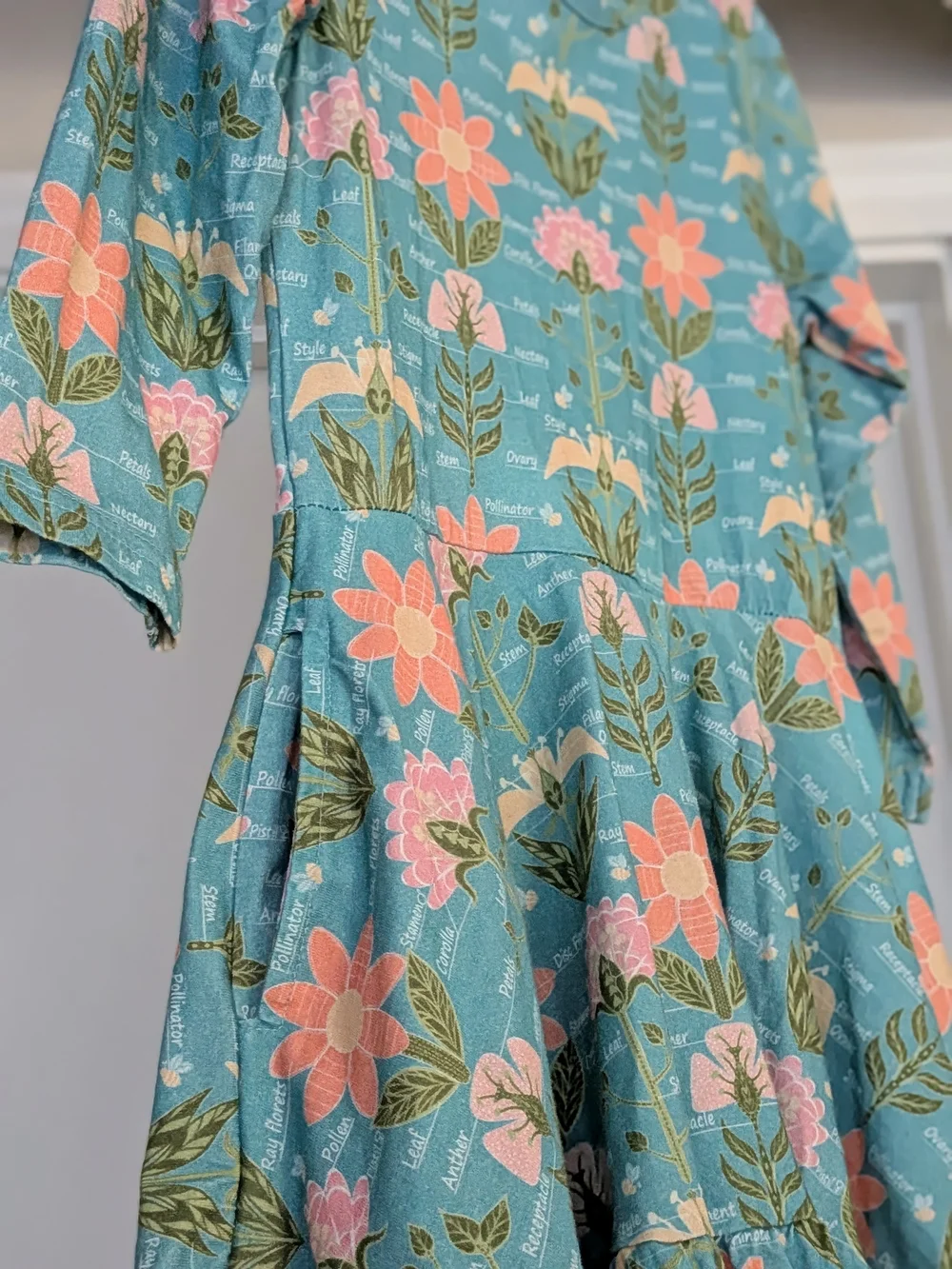 Girls' Floral 3/4 -Sleeve Twirl Dress